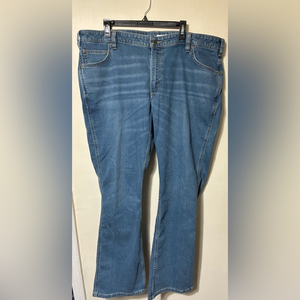 Carhartt rugged flex low rise 5 pocket blue jeans slim fit  size 42 x 32